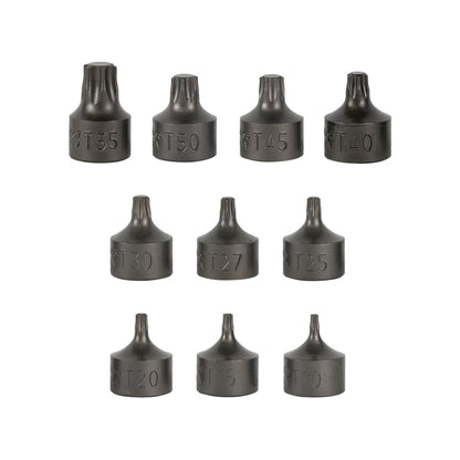 JBM SET DI 10 INSERTI TORX CORTI CON BUSSOLE 3/8" 54546 - Techservice