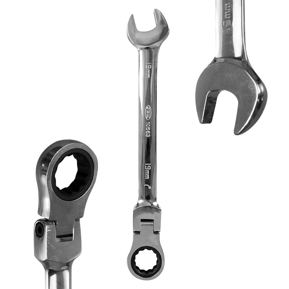 JBM SET DI 12 CHIAVI COMBINATE ARTICOLATE CON CRICCHETTO 51318 - Techservice