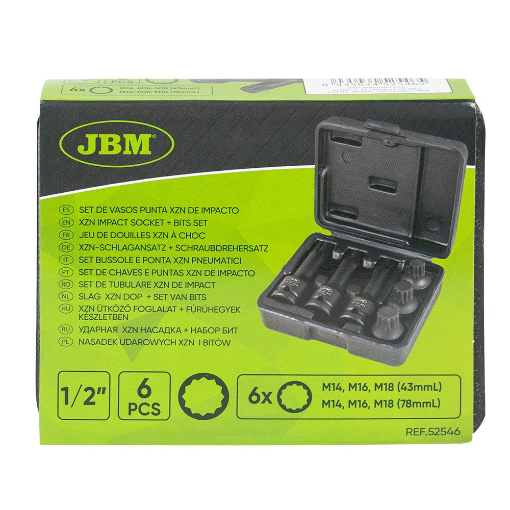 JBM SET DI 6 BUSSOLE E PUNTE XZN PNEUMATICHE 1/2” 52546 - Techservice