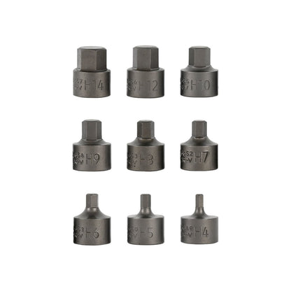 JBM SET DI 9 INSERTI ALLEN CORTI CON BUSSOLE 3/8" 54545 - Techservice