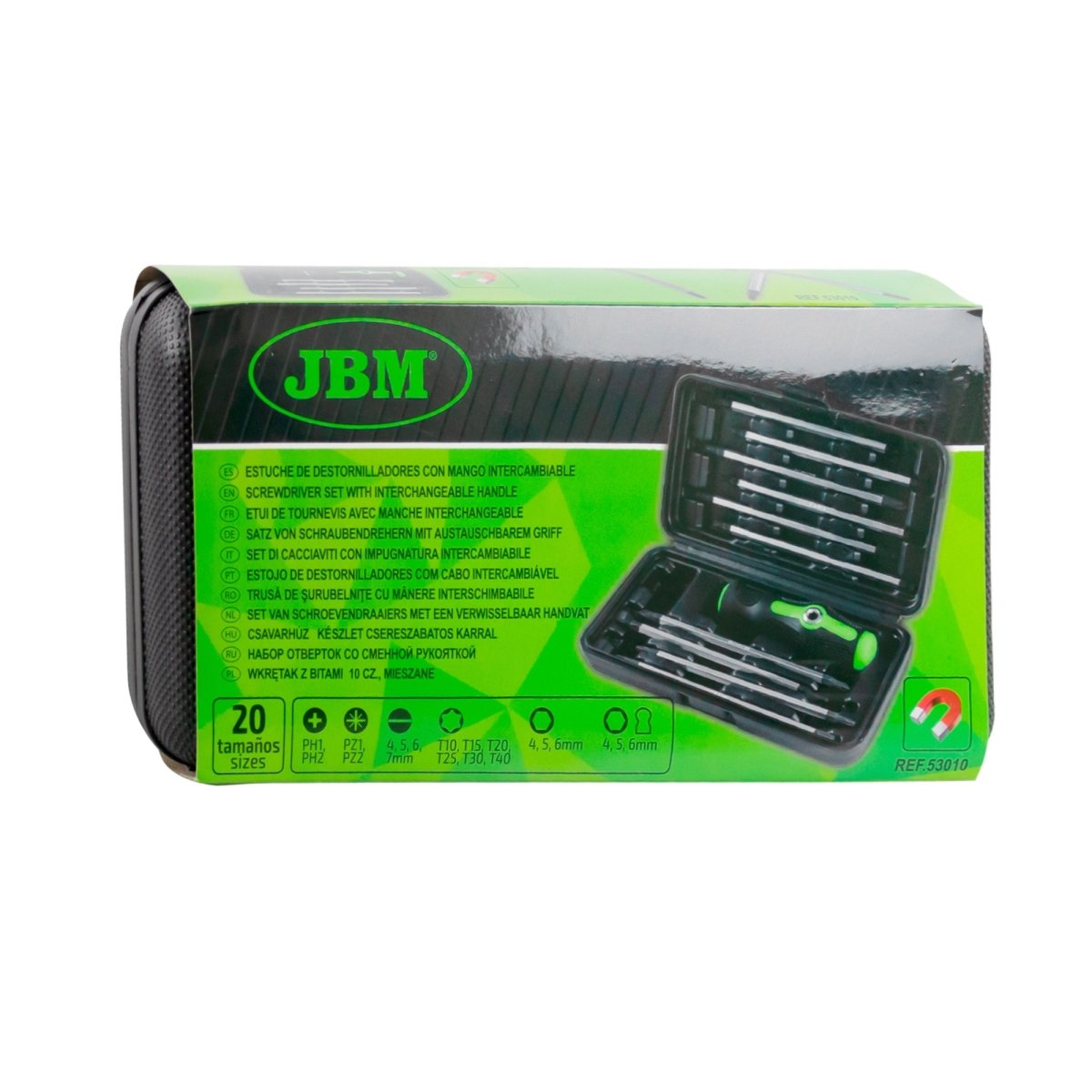 JBM SET DI CACCIAVITI 20 IN 1 CON MANICO E PUNTE DOPPIE INTERCAMBIABILI + CAPPELLO CON LUCE LED - 120LM - Techservice