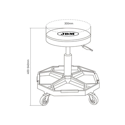 JBM SGABELLO PNEUMATICO CON RUOTE 54583 - Techservice