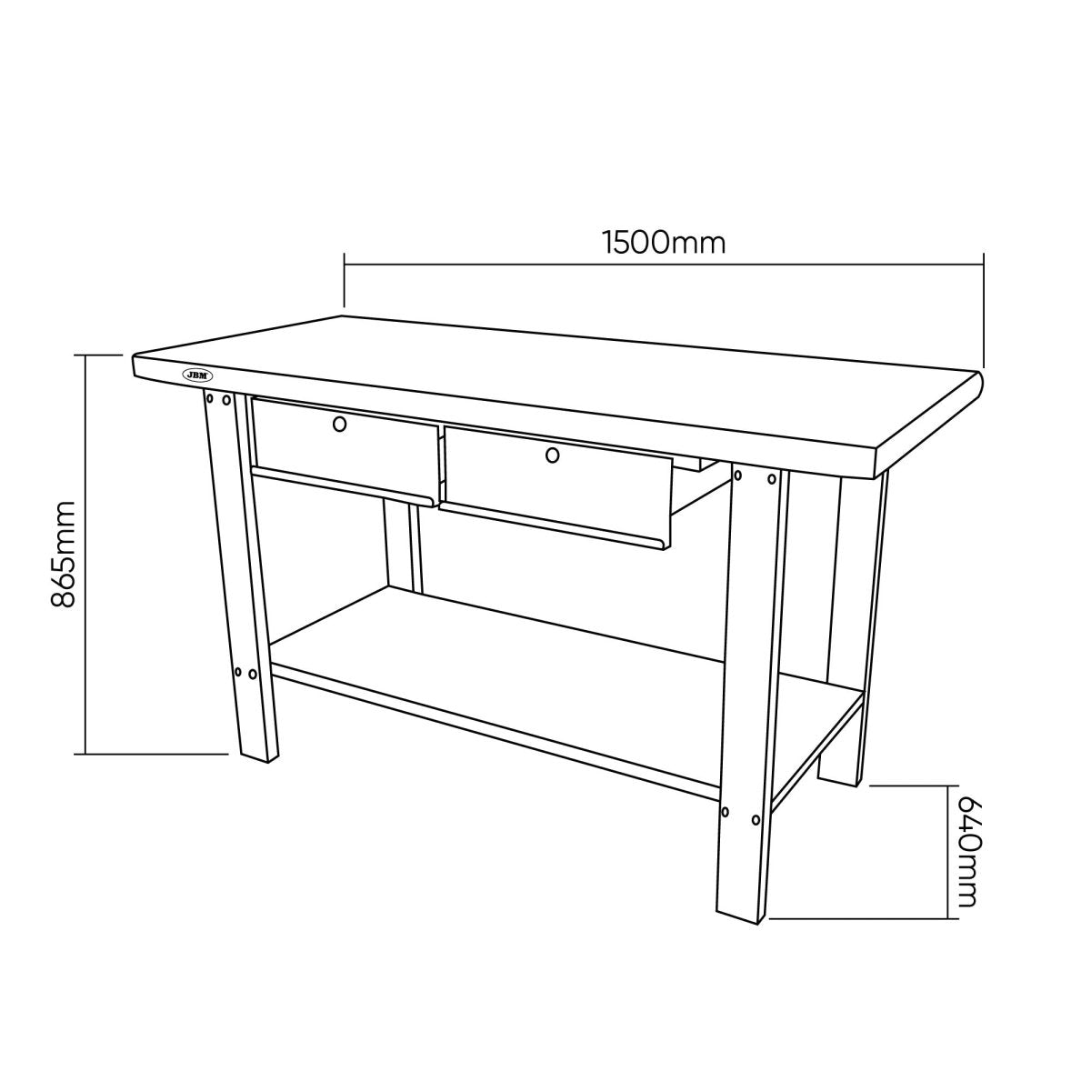 JBM TAVOLO DI LAVORO A 2 CASSETTI 51737 - Techservice