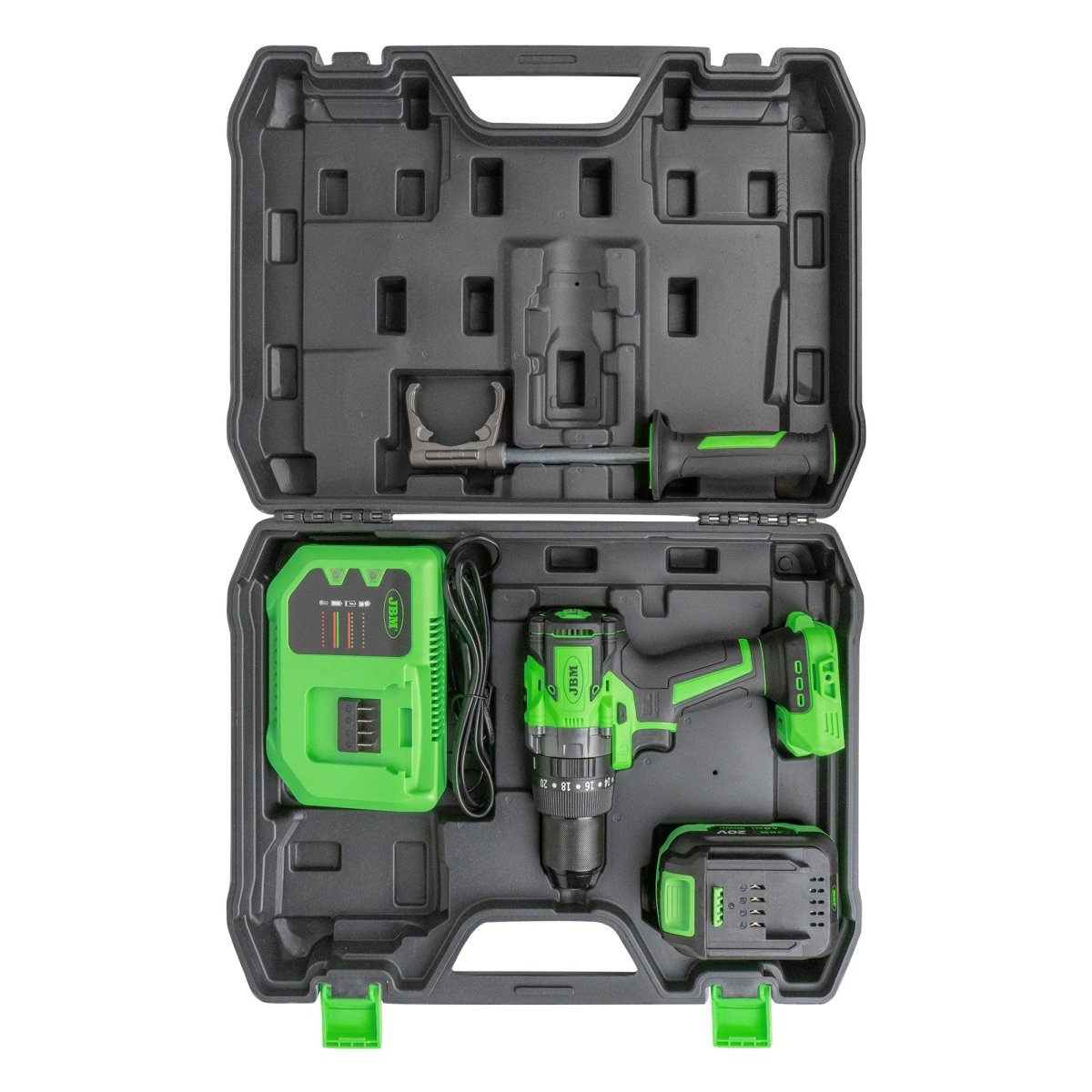 JBM TRAPANO A 2 VELOCITÀ BRUSHLESS A BATTERIA CON CUSTODIA 60047C - Techservice