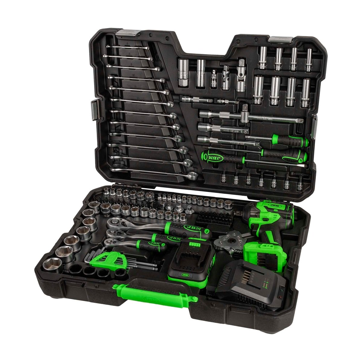 JBM VALIGETTA CON ATTREZZI E AVVITATORE AD IMPULSI BRUSHLESS A BATTERIA 800 NM - 54863 - Techservice