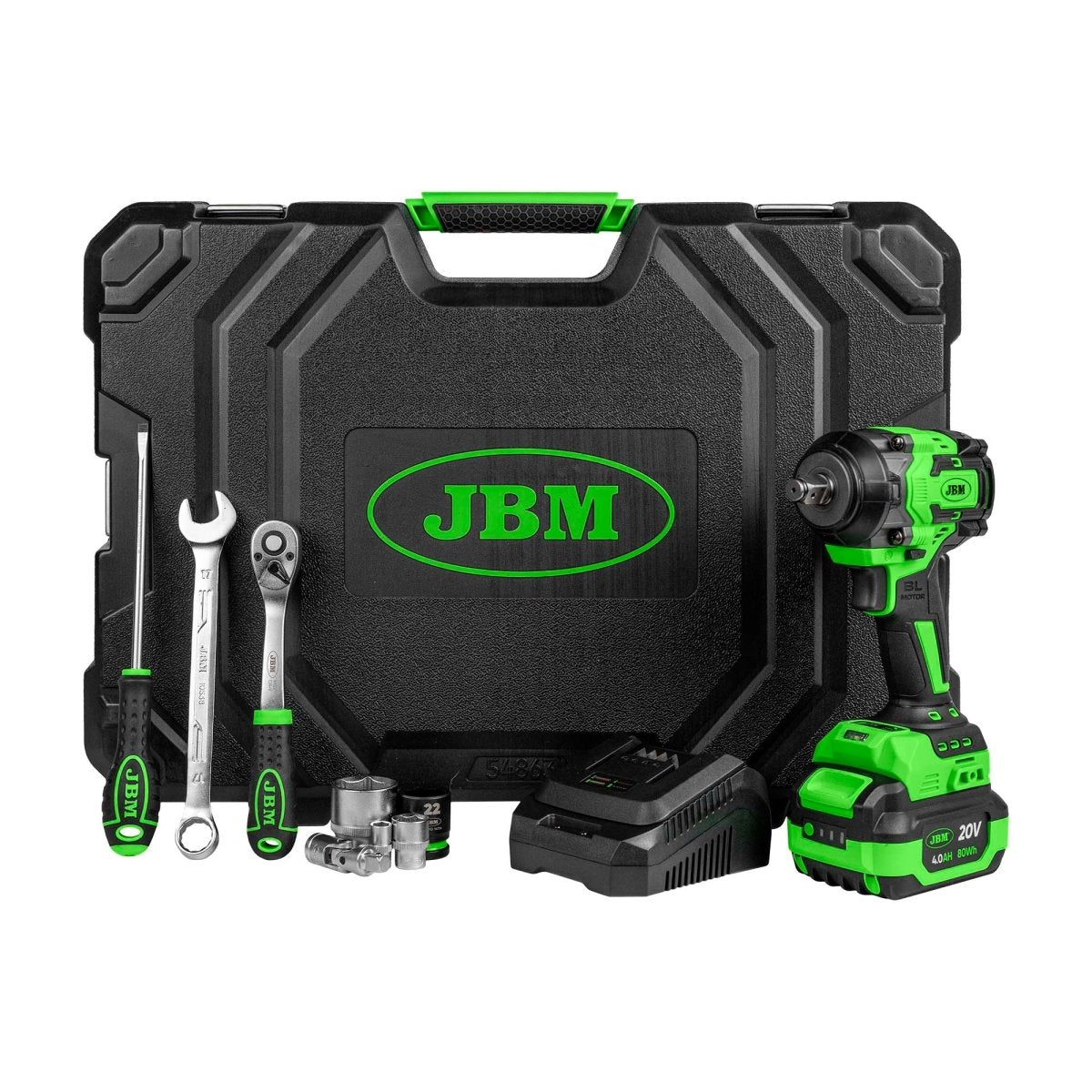 JBM VALIGETTA CON ATTREZZI E AVVITATORE AD IMPULSI BRUSHLESS A BATTERIA 800 NM - 54863 - Techservice