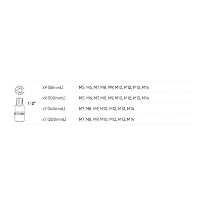 JBM VALIGETTA DI 32 PEZZI CON INSERTI RIBE 1/2" 52606 - Techservice