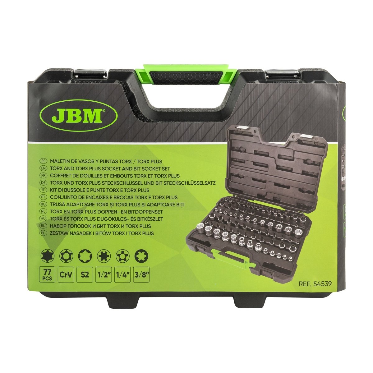 JBM VALIGETTA DI 77 PEZZI CON BUSSOLE E INSERTI TORX/TORX PLUS 54539 - Techservice