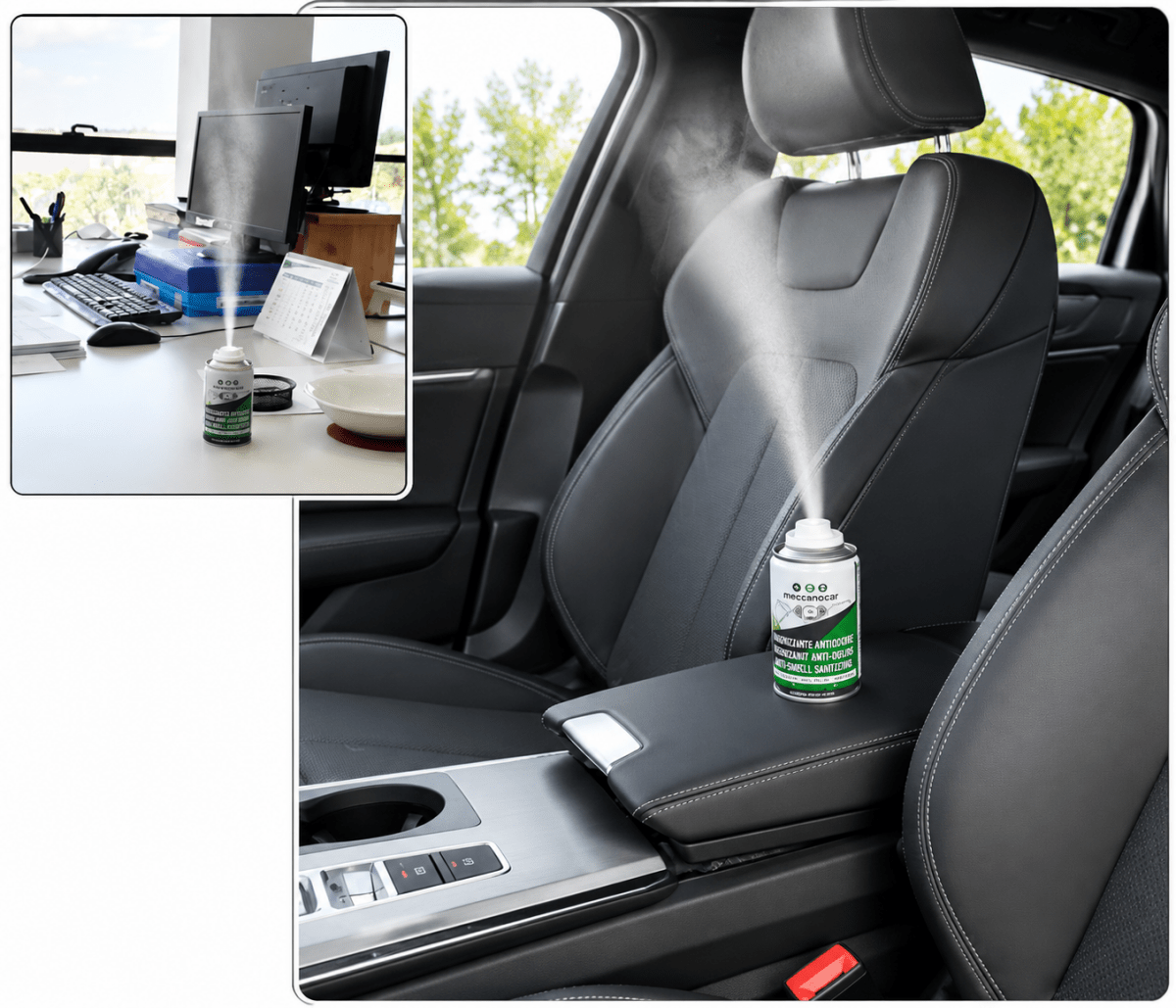 MECCANOCAR - IGIENIZZANTE ANTIODORE ONE SHOT PER CLIMATIZZATORI E AMBIENTI - CONFEZIONE DA 5 PEZZI (150 ml) - Techservice