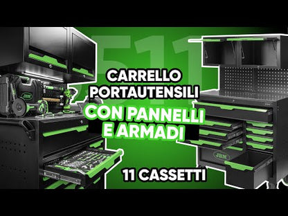 JBM CARRELLO CON 11 CASSETTI CON PANNELLI E ARMADI - CON UTENSILI 55118