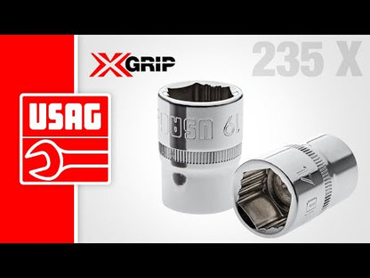 USAG - SERIE DI 12 CHIAVI A BUSSOLA CON BOCCA ESAGONALE SPECIALE X-GRIP | 235 1/2" XL/SE12
