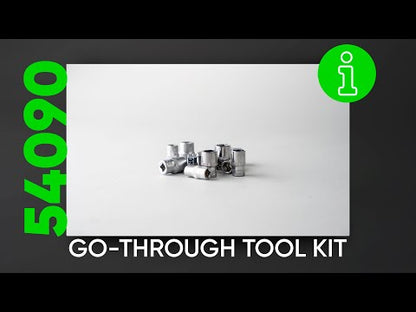 JBM SET DI UTENSILI GO-THROUGH DA 14 PEZZI CON BUSSOLE DA 1/2" – FINITURA ZINCATA 54090