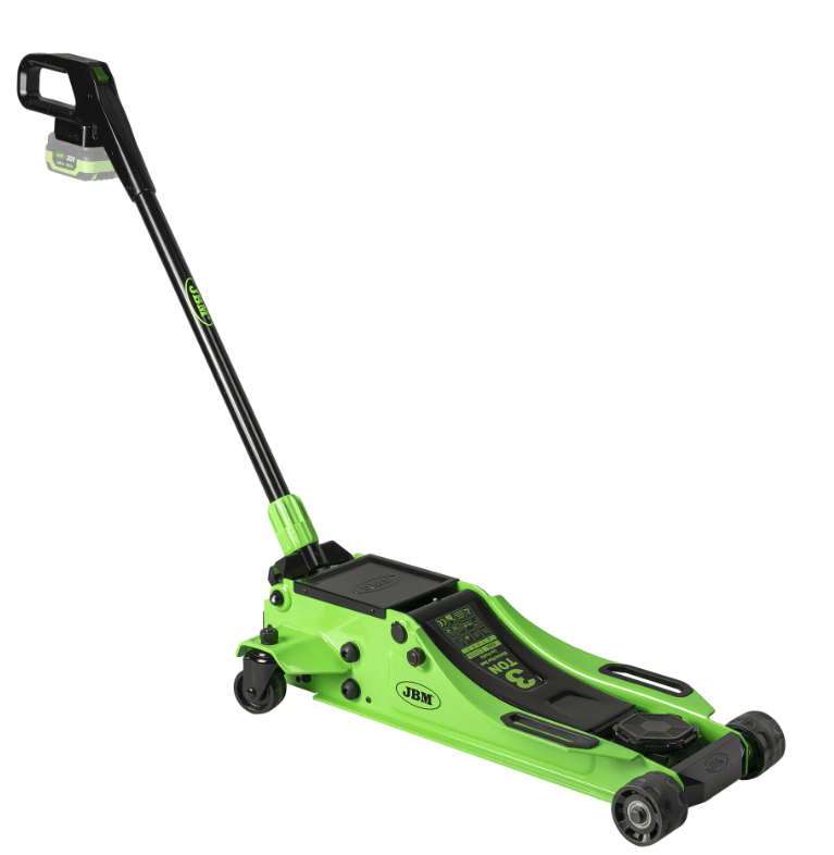 PROMO 60065 CRIC A CARRELLO IDRAULICO 3 T A BATTERIA CON BATTERIA DA 6 AH E CARICABBATTERIE INCLUSI JBM - Techservice