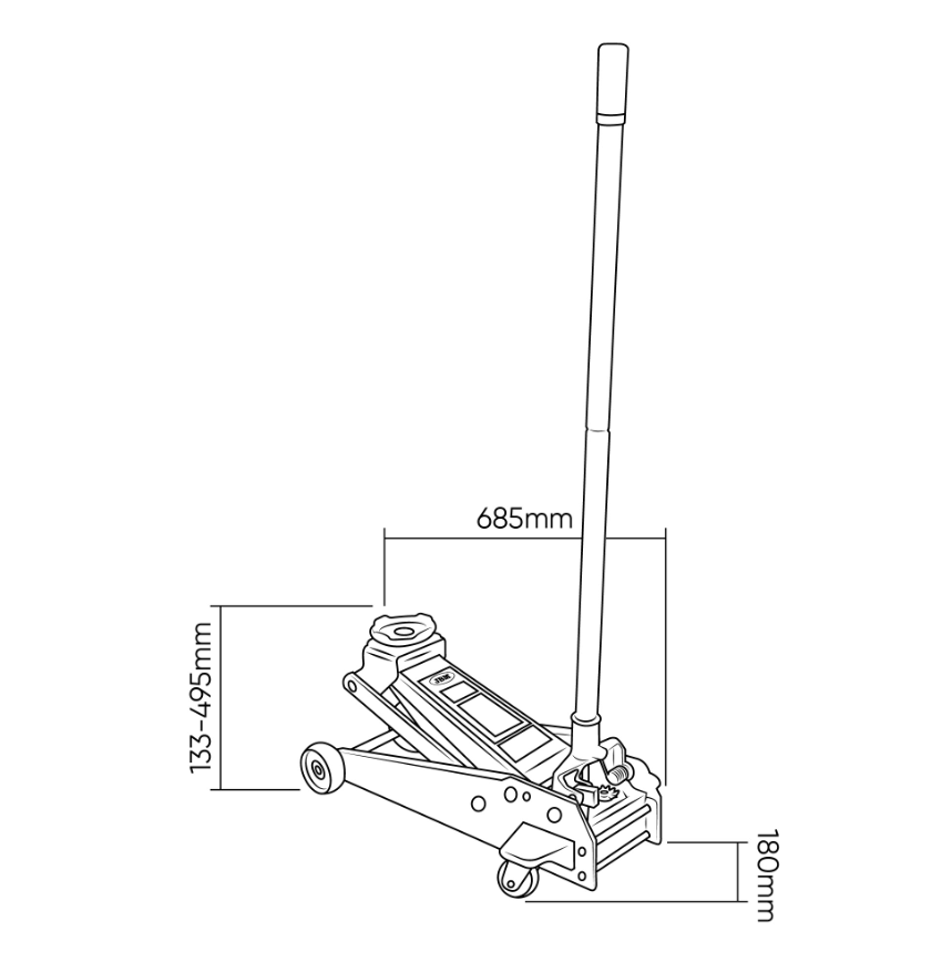 PROMO: MARTINETTO IDRAULICO A CARRELLO 3,5T + SET DI 2 CAVALLETTI DA 3T JBM - Techservice