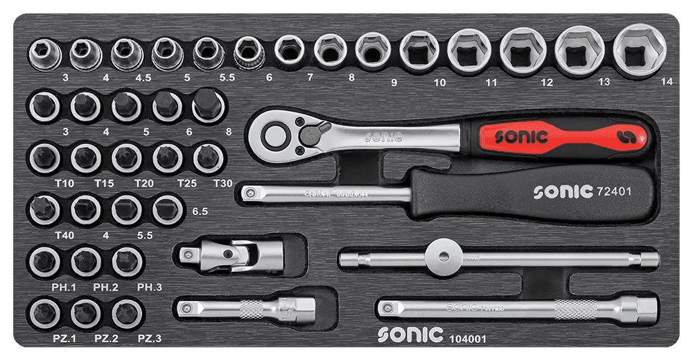 SONIC SET INSERTI BMCS 1/4" 40 PEZZI 104001 - Techservice