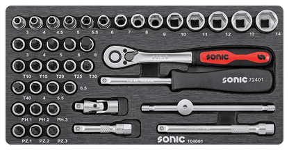 SONIC SET INSERTI BMCS 1/4" 40 PEZZI 104001 - Techservice