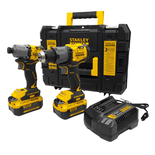STANLEY - KIT TRAPANO AVVITATORE 18V + AVVITATORE AD IMPULSI 1/4” 18V CON VALIGETTA SFMCK211M2T-QW - Techservice