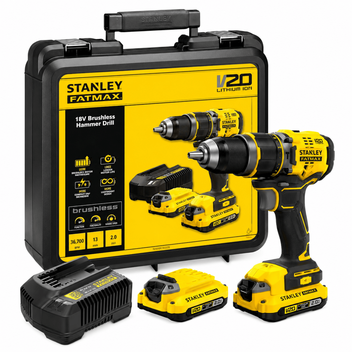 STANLEY - TRAPANO AVVITATORE A PERCUSSIONE V20 SFMCD711D2K-QW - Techservice
