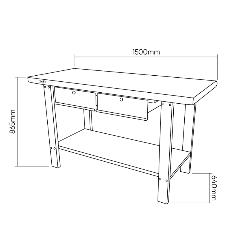 TAVOLO DI LAVORO A DUE CASSETTI JBM - 51737 - Techservice