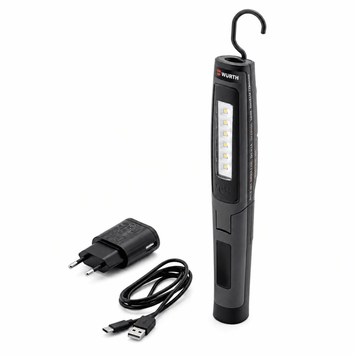 WÜRTH ERGOPOWER SLIM+ Lampada LED Ricaricabile Professionale 450 Lumen con Magneti e Testa Orientabile 150° - Techservice