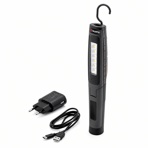WÜRTH ERGOPOWER SLIM+ Lampada LED Ricaricabile Professionale 450 Lumen con Magneti e Testa Orientabile 150°