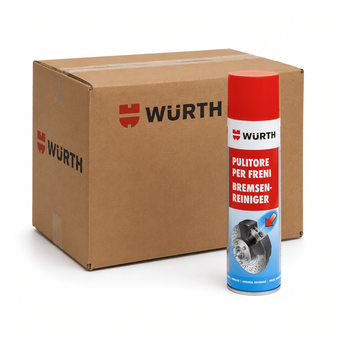 Würth PULITORE FRENI 500 ml | Scatola da 12, 24 o 48 Spray Professionali. - Techservice