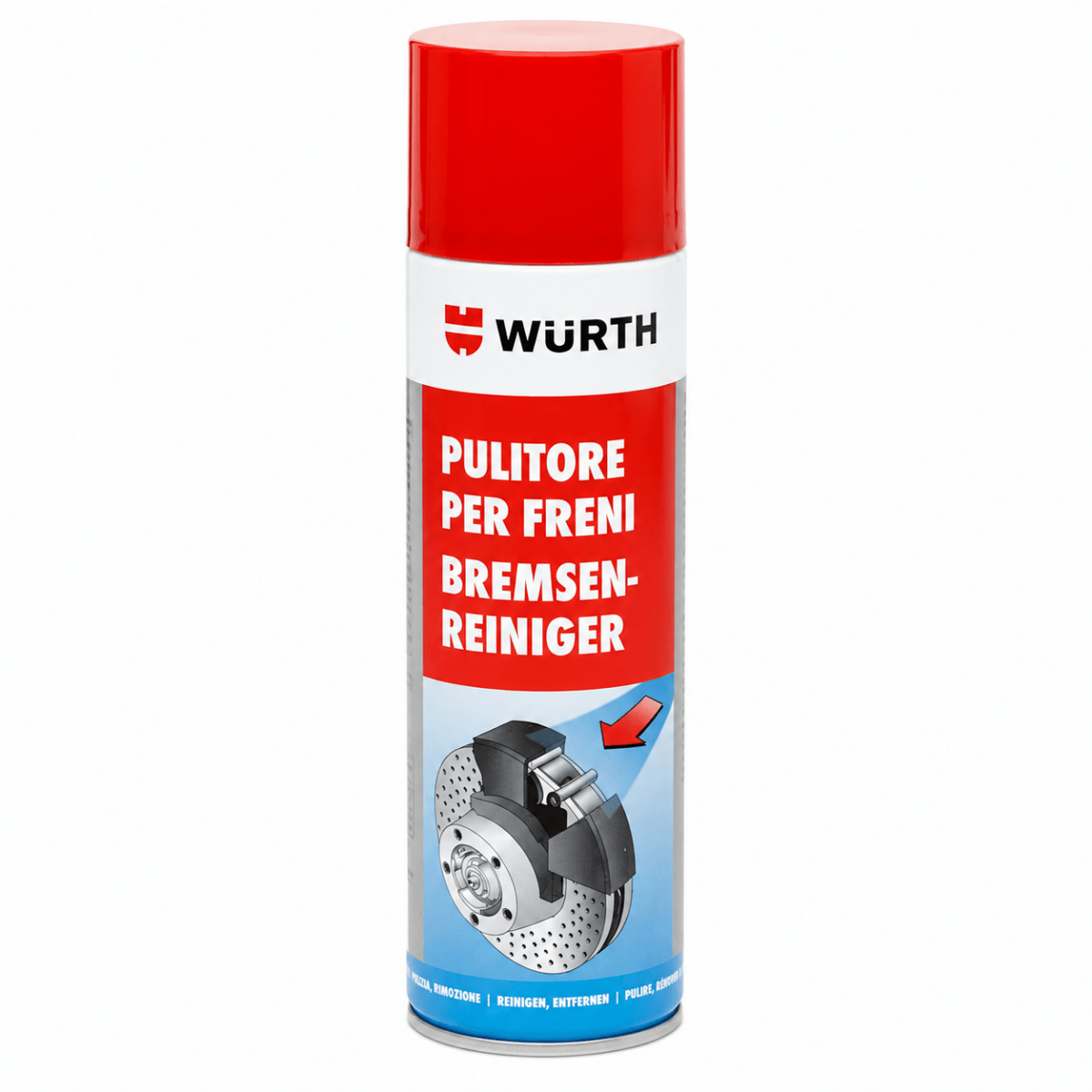Würth PULITORE FRENI 500 ml | Scatola da 12, 24 o 48 Spray Professionali. - Techservice